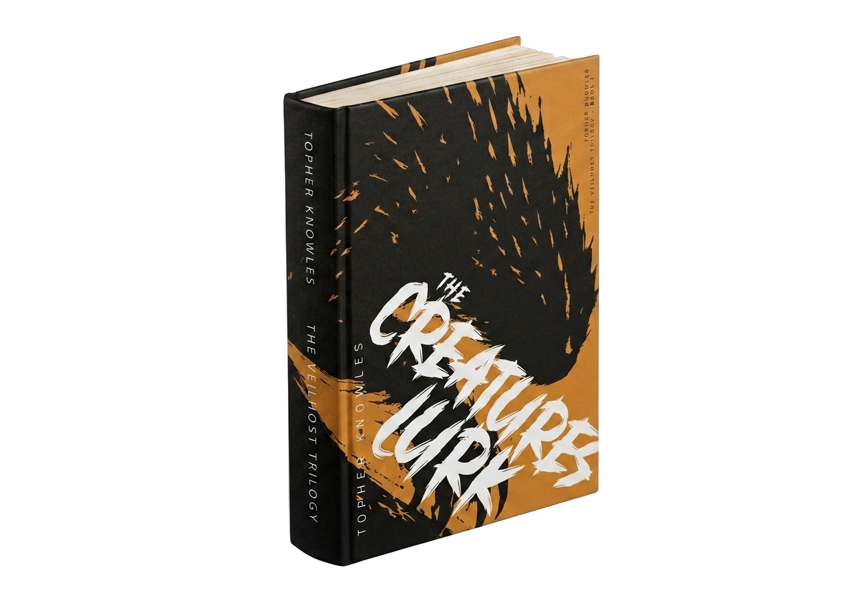 Angled front cover for The Veilhost Trilogy
